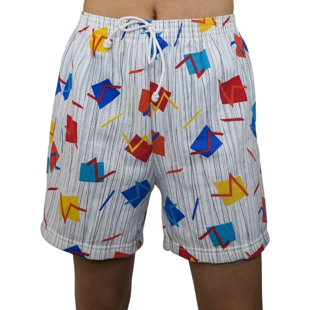 Vintage 90s Action Geometric Pattern Shorts